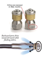 Load image into Gallery viewer, #8 Rotating Sewer Cleaning Nozzle 1-4"
